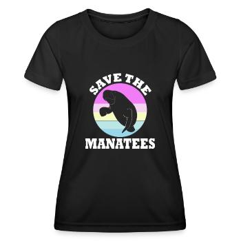 Rettet Die Seekühe Wassertiere Seekühe - Frauen Funktions-T-Shirt - Schwarz - Vorne - AI Model Female 172 light (172cm)