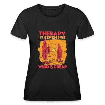 sail captain sail hobby yacht sailor - Women's Functional T-Shirt - black - Front - AI Model Female 172 light (172cm)