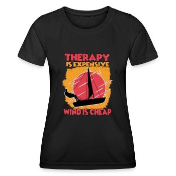 lustiger Segler Hobby Segeln Bootsfahrer Motorboot - Frauen Funktions-T-Shirt - Schwarz - Vorne - AI Model Female 172 light (172cm)