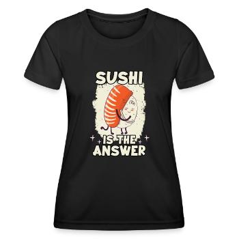 lustige Sushi Ramen Nigiri Maki Anime Kanji Sushi - Frauen Funktions-T-Shirt - Schwarz - Vorne - AI Model Female 172 light (172cm)