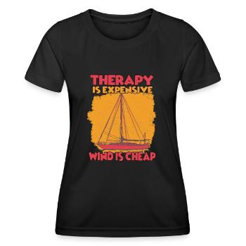 motorboat sailor hobby sail sailor accessories - Women's Functional T-Shirt - black - Front - AI Model Female 172 light (172cm)