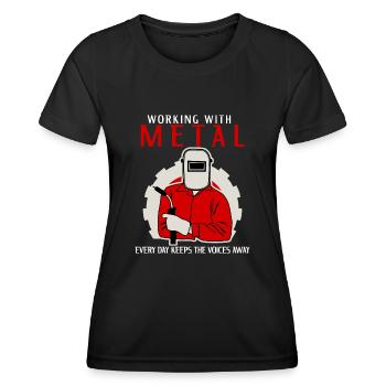 Metal Work Welder Blacksmith Metalworker - Women's Functional T-Shirt - black - Front - AI Model Female 172 light (172cm)