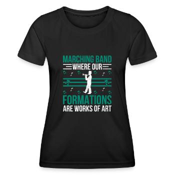Blaskapelle Sprüche Lustige Marschinstrumente - Frauen Funktions-T-Shirt - Schwarz - Vorne - AI Model Female 172 light (172cm)
