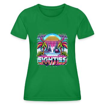 Eighties 80 ́s 80s - Women's Functional T-Shirt - kelly green - Front - AI Model Female 172 dark (172cm)