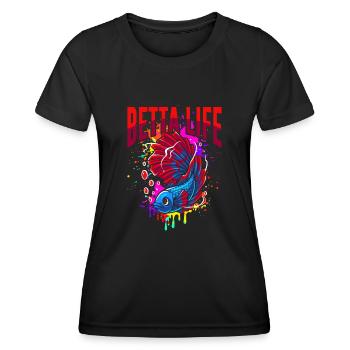 La vie de Betta - T-shirt sport Femme - noir - Devant - AI Model Female 172 light (172cm)