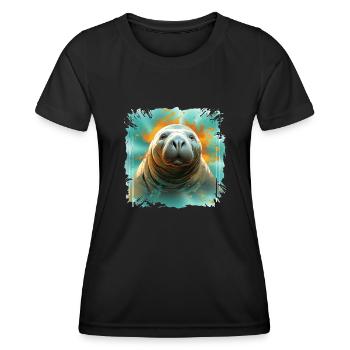 Rettet Die Seekühe Wassertiere Seekühe - Frauen Funktions-T-Shirt - Schwarz - Vorne - AI Model Female 172 light (172cm)