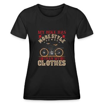 My bike has more style than my clothes - Women's Functional T-Shirt - black - Front - AI Model Female 172 light (172cm)
