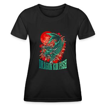 Drachen-Koi-Fisch - Frauen Funktions-T-Shirt - Schwarz - Vorne - AI Model Female 172 light (172cm)