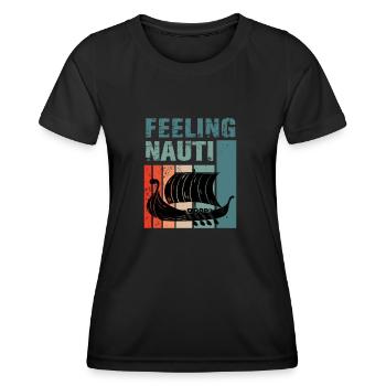 funny sail hobby sailor accessories motorboat - Women's Functional T-Shirt - black - Front - AI Model Female 172 light (172cm)