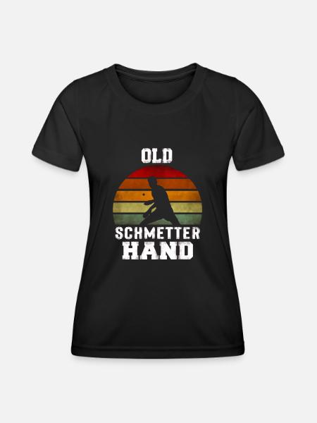 Old Schmetterhand Tischtennis Geschenk - Frauen Funktions-T-Shirt - Schwarz