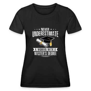 Master's Degree Studium Master Abschluss - Frauen Funktions-T-Shirt - Schwarz - Vorne - AI Model Female 172 light (172cm)
