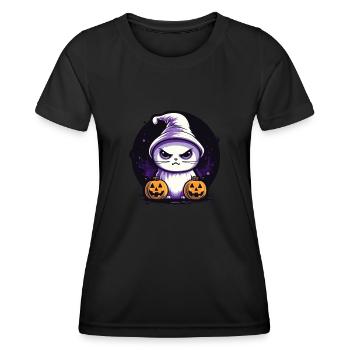Halloween Deko Kawaii Katze Halloween Geschenk - Frauen Funktions-T-Shirt - Schwarz - Vorne - AI Model Female 172 light (172cm)