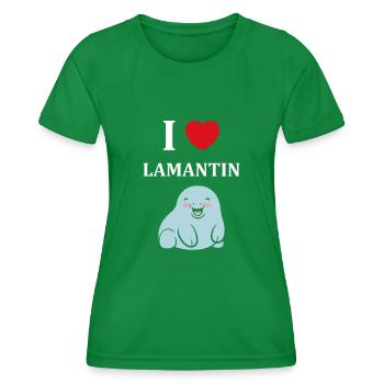 Drôle bébé minimaliste simple petit lamantin - T-shirt sport Femme - vert - Devant - AI Model Female 172 dark (172cm)