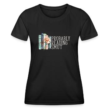 Wahrscheinlich Smut lesen Vintage-Bücher Schmutz - Frauen Funktions-T-Shirt - Schwarz - Vorne - AI Model Female 172 light (172cm)