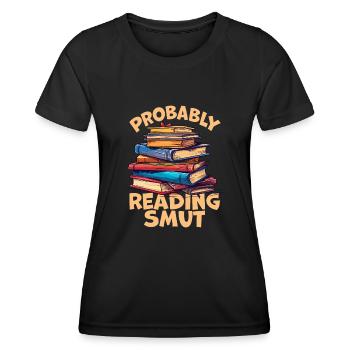 Wahrscheinlich Smut lesen Vintage-Bücher Schmutz - Frauen Funktions-T-Shirt - Schwarz - Vorne - AI Model Female 172 light (172cm)