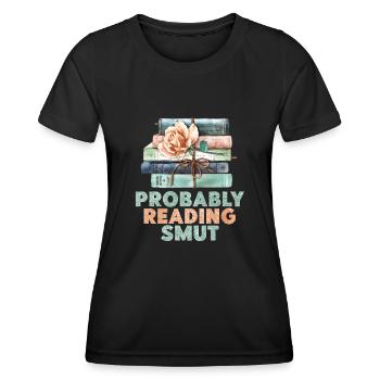 Wahrscheinlich Smut lesen Vintage-Bücher Schmutz - Frauen Funktions-T-Shirt - Schwarz - Vorne - AI Model Female 172 light (172cm)