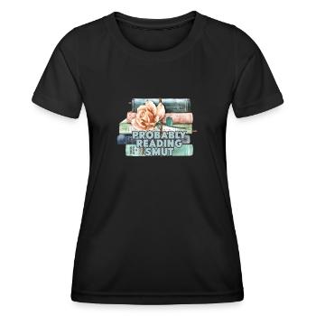 Wahrscheinlich Smut lesen Vintage-Bücher Schmutz - Frauen Funktions-T-Shirt - Schwarz - Vorne - AI Model Female 172 light (172cm)