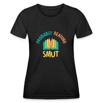 Wahrscheinlich Smut lesen Vintage-Bücher Schmutz - Frauen Funktions-T-Shirt - Schwarz - Vorne - AI Model Female 172 light (172cm)