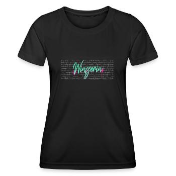 Weinbauer Abschluss-Geschenk Winzerin - Frauen Funktions-T-Shirt - Schwarz - Vorne - AI Model Female 172 light (172cm)