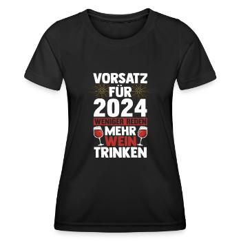 Neujahr Feuerwerk Silvester 2024 - Frauen Funktions-T-Shirt - Schwarz - Vorne - AI Model Female 172 light (172cm)