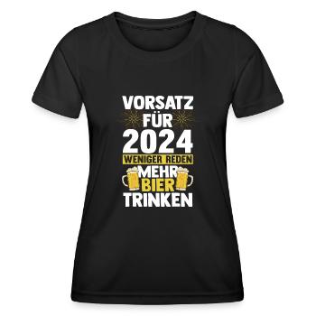 Neujahr Feuerwerk Silvester 2024 - Frauen Funktions-T-Shirt - Schwarz - Vorne - AI Model Female 172 light (172cm)