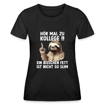 Faultier Sport Outfit | Sloth Motivation | - Frauen Funktions-T-Shirt - Schwarz - Vorne - AI Model Female 172 light (172cm)