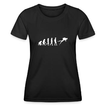 Taucher Geschenk Taucher T-shirt Evolution - Frauen Funktions-T-Shirt - Schwarz - Vorne - AI Model Female 172 light (172cm)