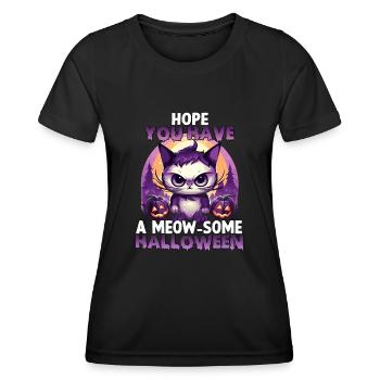 Kawaii Anime Katzen Kostüm Halloween Anime Katzen - Frauen Funktions-T-Shirt - Schwarz - Vorne - AI Model Female 172 light (172cm)