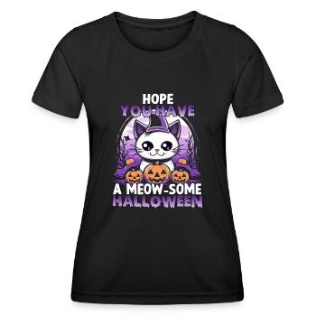 Costume d'Halloween de chat kawaii pour les fans - T-shirt sport Femme - noir - Devant - AI Model Female 172 light (172cm)