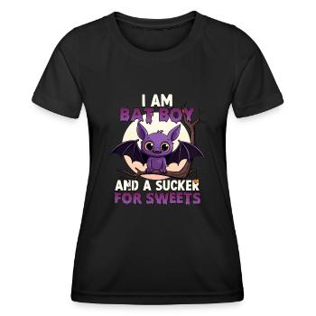 Kawaii Halloween Bat Costume Bat Boy Halloween - Women's Functional T-Shirt - black - Front - AI Model Female 172 light (172cm)