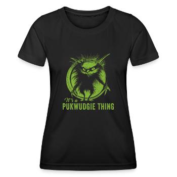 Pukwudgie Kryptide Folklore Mythen - Frauen Funktions-T-Shirt - Schwarz - Vorne - AI Model Female 172 light (172cm)