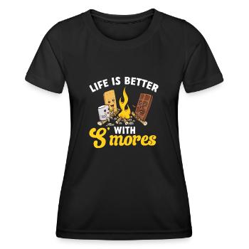S'more Campfire Marshmallow Camping - T-shirt sport Femme - noir - Devant - AI Model Female 172 light (172cm)
