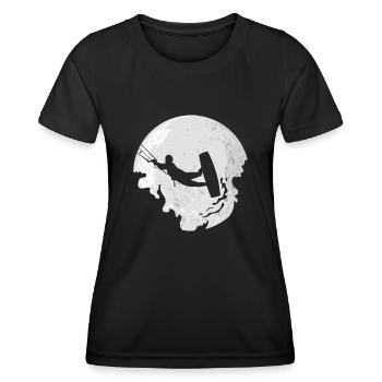 Kitesurfer Kitesurf Kitesurf Kitesurf Lune - T-shirt sport Femme - noir - Devant - AI Model Female 172 light (172cm)