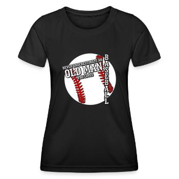Baseball pour les vieux hommes - T-shirt sport Femme - noir - Devant - AI Model Female 172 light (172cm)