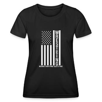 Wrestling Fake Wrestler - Frauen Funktions-T-Shirt - Schwarz - Vorne - AI Model Female 172 light (172cm)