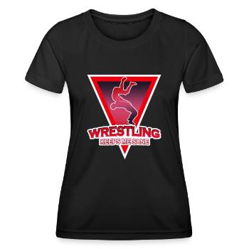 Wrestler Insane Wrestling - Frauen Funktions-T-Shirt - Schwarz - Vorne - AI Model Female 172 light (172cm)