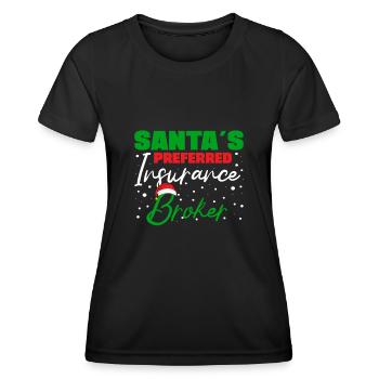 Santa`s Preferred Insurance Agent Gifts - Frauen Funktions-T-Shirt - Schwarz - Vorne - AI Model Female 172 light (172cm)