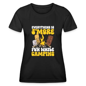 S'more Campfire Marshmallow Camping - T-shirt sport Femme - noir - Devant - AI Model Female 172 light (172cm)