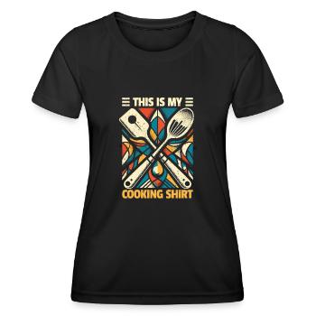 Kochen mit Stil - This Is My Cooking Shirt - Frauen Funktions-T-Shirt - Schwarz - Vorne - AI Model Female 172 light (172cm)