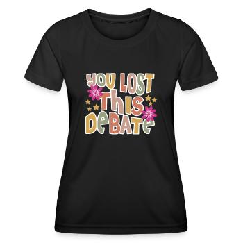 Équipe de débat de blagues du club de débat - T-shirt sport Femme - noir - Devant - AI Model Female 172 light (172cm)