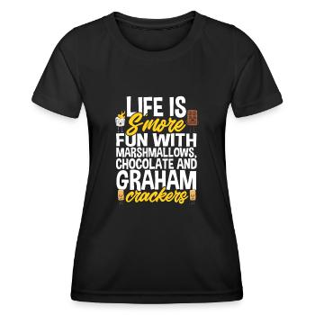 S'more Campfire Marshmallow Camping - T-shirt sport Femme - noir - Devant - AI Model Female 172 light (172cm)