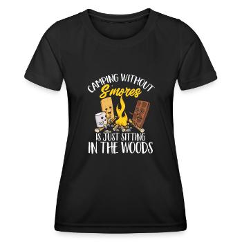 S'more Campfire Marshmallow Camping - T-shirt sport Femme - noir - Devant - AI Model Female 172 light (172cm)