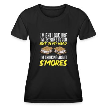 S'more Campfire Marshmallow Camping - T-shirt sport Femme - noir - Devant - AI Model Female 172 light (172cm)