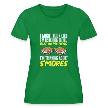 S'more Lagerfeuer Marshmallow Camping - Frauen Funktions-T-Shirt - Kelly Green - Vorne - AI Model Female 172 dark (172cm)