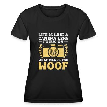 Dog Lover Photography Loves Dog Photographer Dogs - Women's Functional T-Shirt - black - Front - AI Model Female 172 light (172cm)