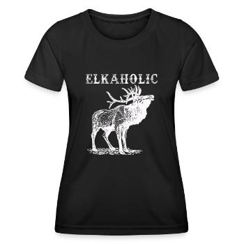 Elchjagd Elkaholic Jäger - Frauen Funktions-T-Shirt - Schwarz - Vorne - AI Model Female 172 light (172cm)