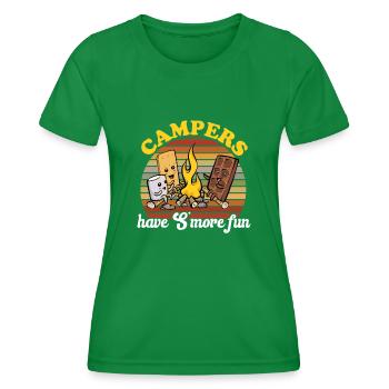 S'more Lagerfeuer Marshmallow Camping - Frauen Funktions-T-Shirt - Kelly Green - Vorne - AI Model Female 172 dark (172cm)