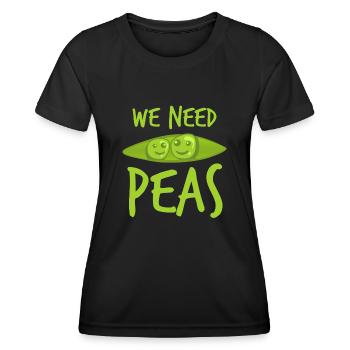 Pea Vegetarian Vegan Peas - Frauen Funktions-T-Shirt - Schwarz - Vorne - AI Model Female 172 light (172cm)