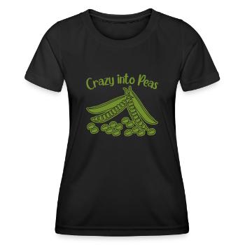 Pea Peas Vegan - Frauen Funktions-T-Shirt - Schwarz - Vorne - AI Model Female 172 light (172cm)