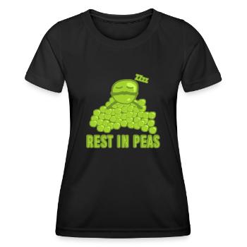 Pea Sleeping Vegetarian Vegan Peas - Frauen Funktions-T-Shirt - Schwarz - Vorne - AI Model Female 172 light (172cm)